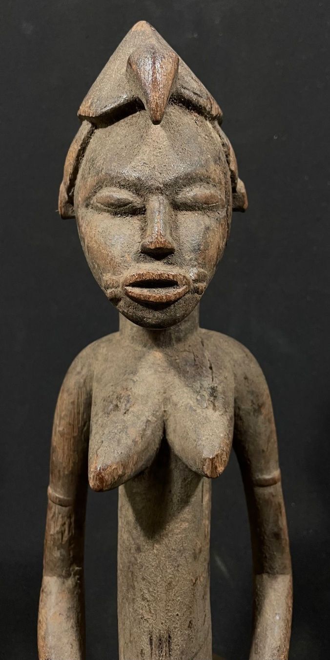 Senufo Ivory Coast Sitting Figure Sculpture, XIX century Rare