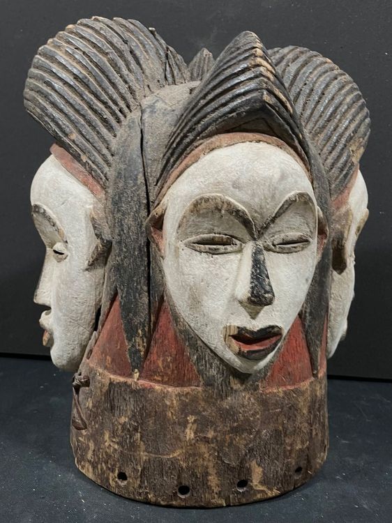Magnificent Punu Gabon 4 heads mask 19-20 century