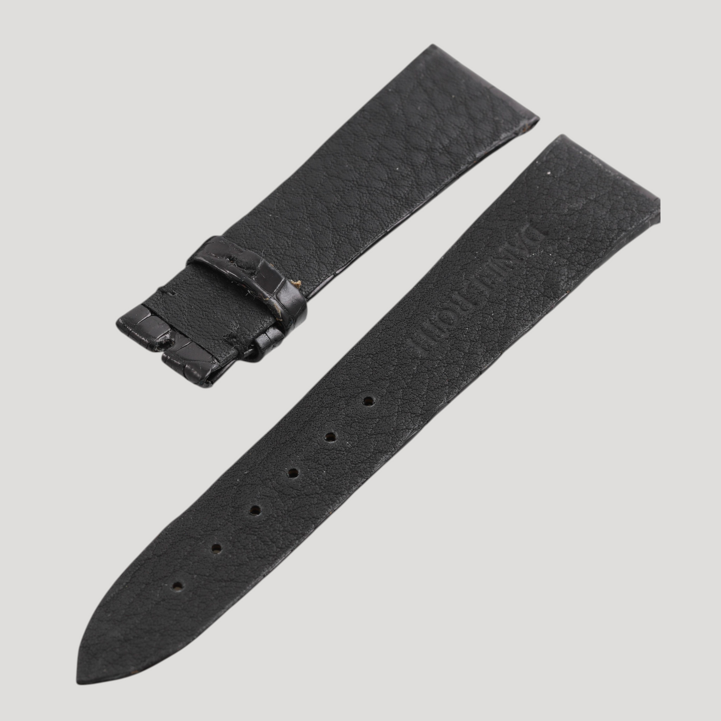 Daniel Roth New Black Croco Leather Bracelet/Band/Strap