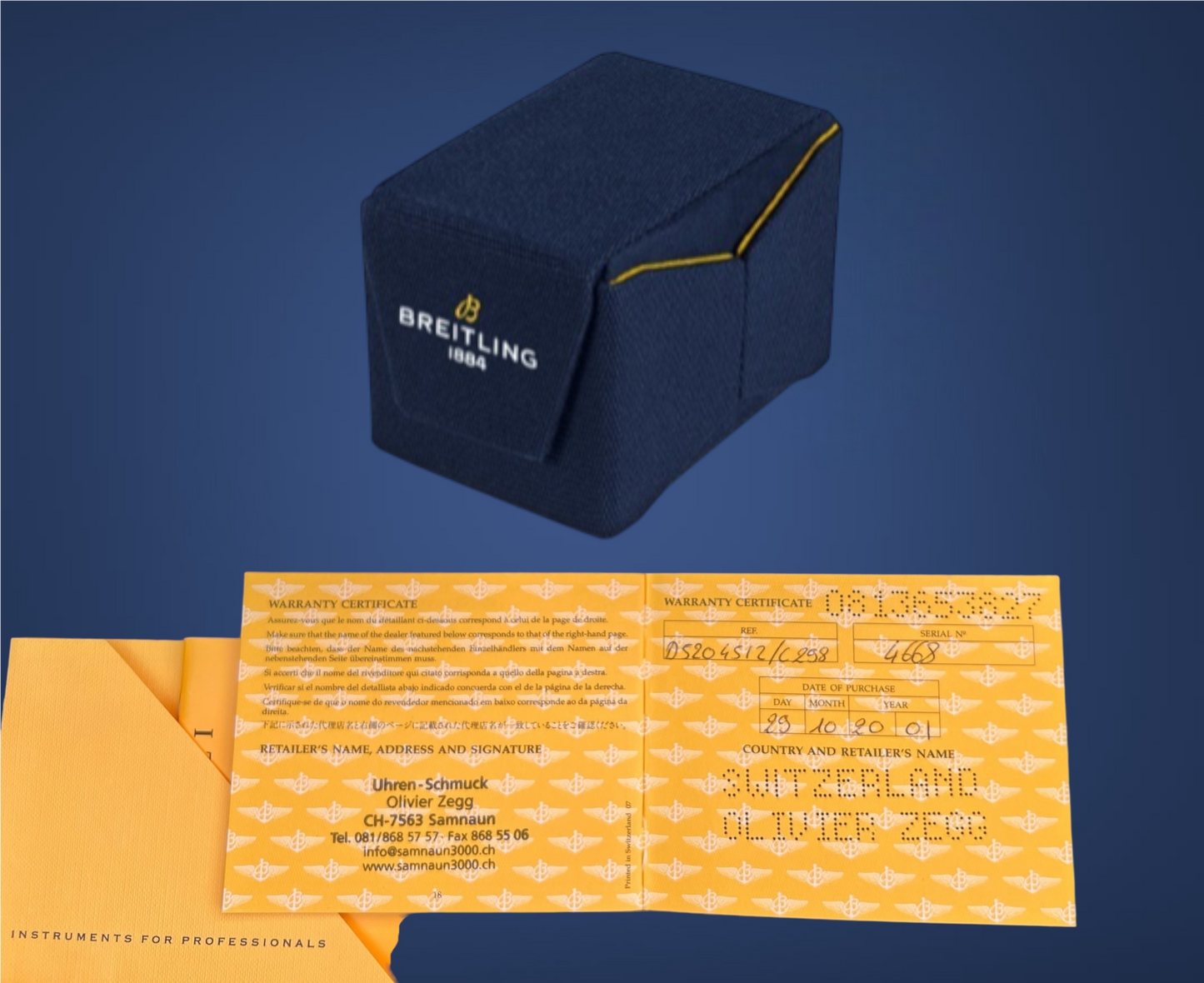 Breitling Vintage Lady Watch Blue Dial, Full Set