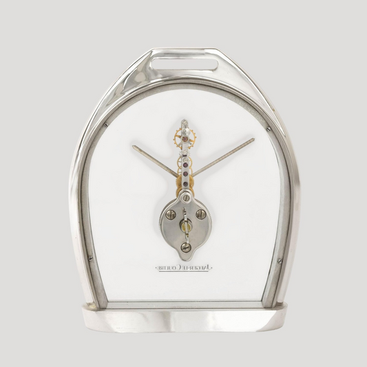 Jaeger-LeCoultre 8 Days Etrier for Hermès Baguette Table Clock / Pendulette Rare