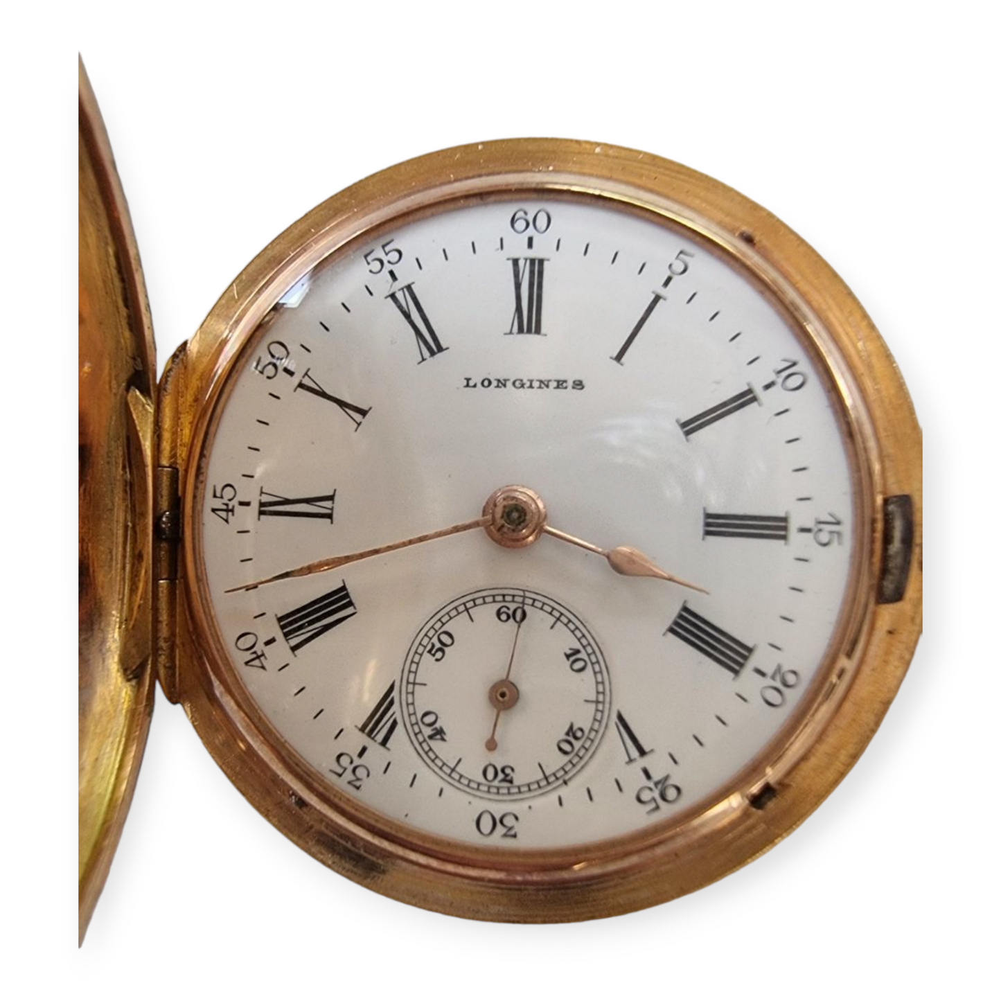 Longines A Fine & Rare Antique 18k Pocket Pendant Watch Rich Enameled motif with old cut diamonds.