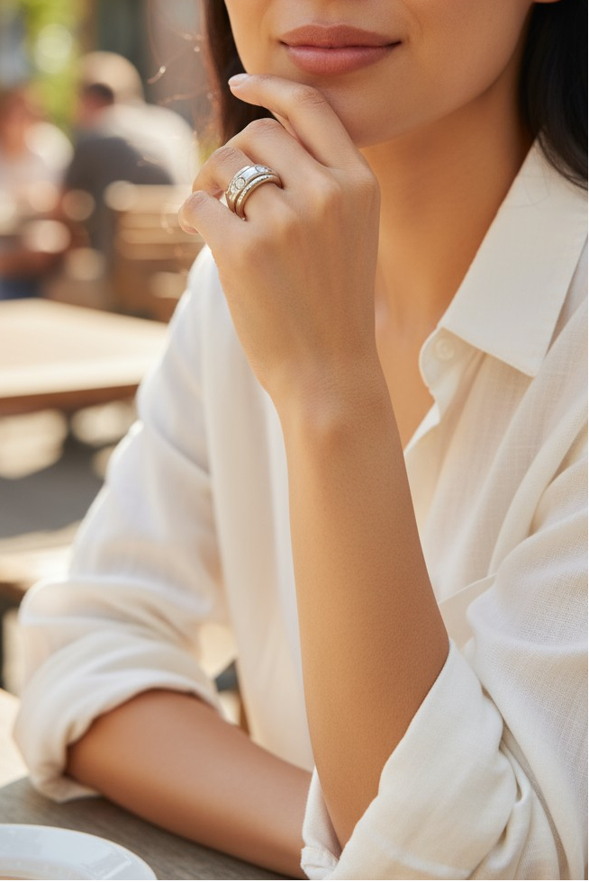 Piaget.Possession 18k White Gold Ring- Alliance set with diamonds