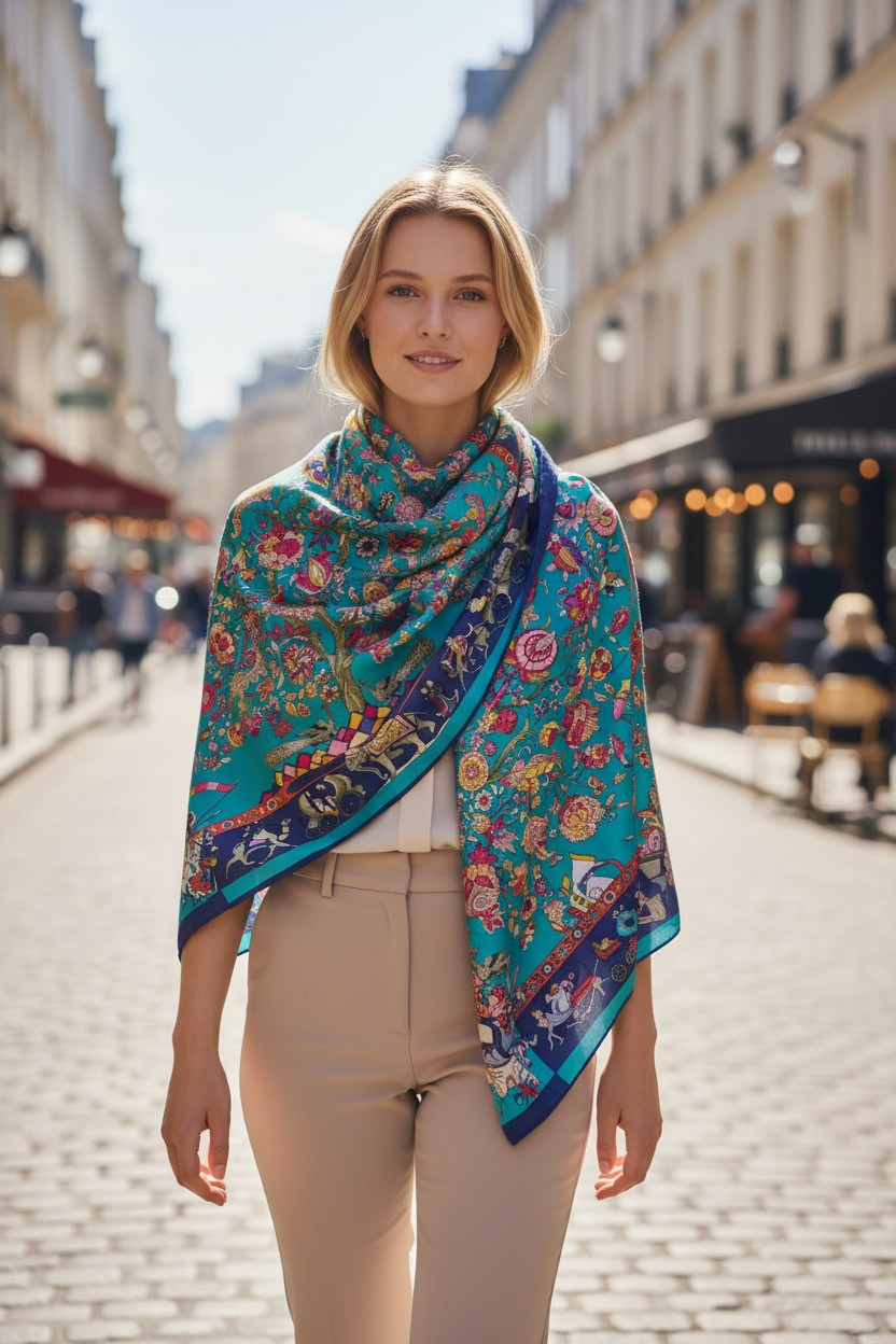 Hermès New 'Fantaisies Indiennes" Silk Scarf/ Schal/ Echarpe in its Hermès box