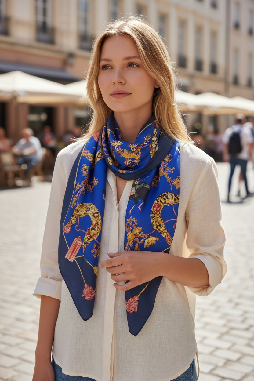 Hermès Silk 'Samurai' Scarf/Schal/ Echarpe 90 cm