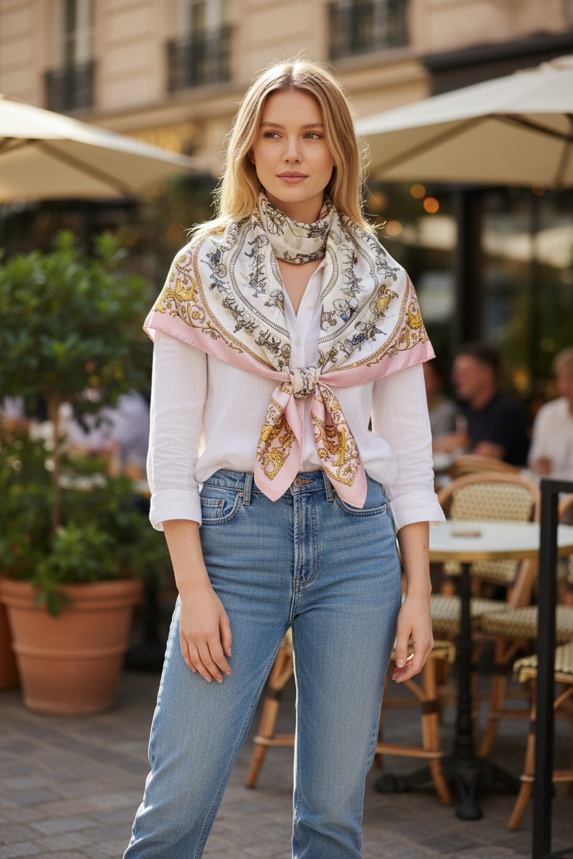 Hermès ' Promenade de Longchamp' Scarf/Schal/ Echarpe 90 cm