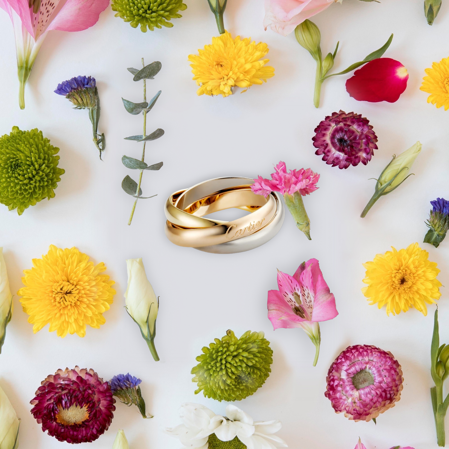 Cartier New Trinity Ring Bague in white, rose & yellow 18k Gold