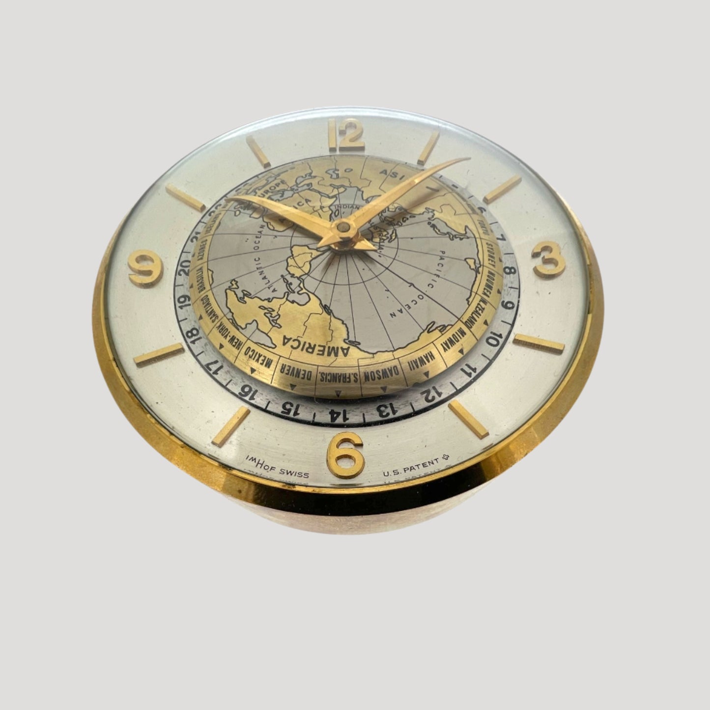 Imhof Swiss"World Time" Desk Clock Rare