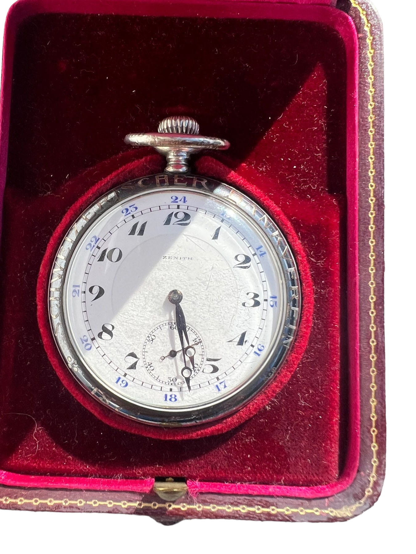 Zenith Rare Vintage Pocket Watch 1922', original box and warranty