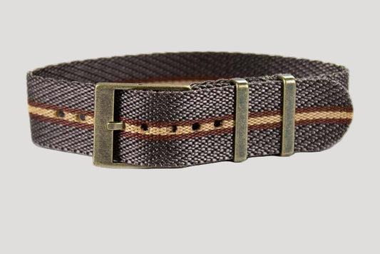 Adjustable Bronze Single Pass Strap / Bracelet / Band Black and Gold NEW