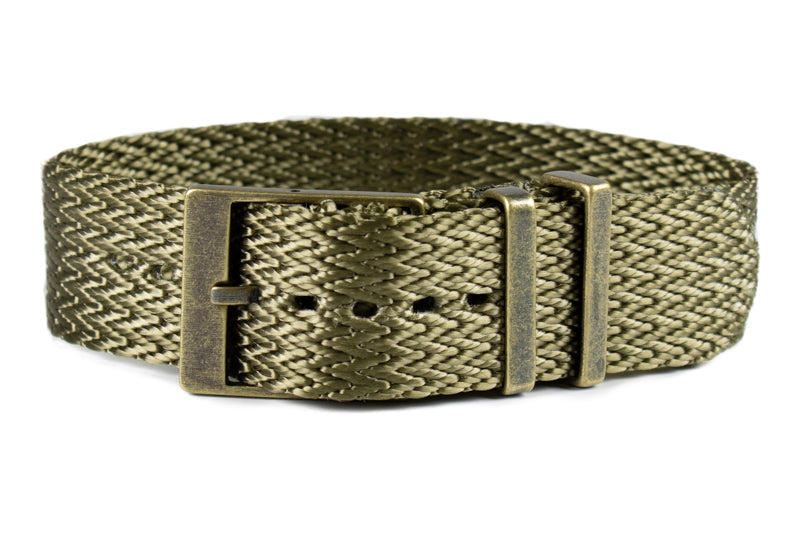 Bronze SharkTooth Strap / Bracelet / Band Khaki Green (20 X 22 mm) NEW