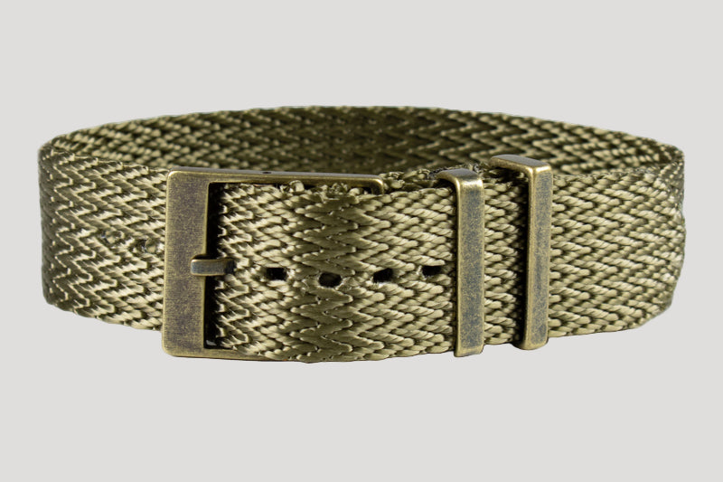 Bronze SharkTooth Strap / Bracelet / Band Khaki Green (20 X 22 mm) NEW