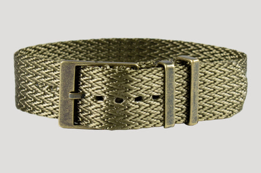 Bronze SharkTooth Strap / Bracelet / Band Khaki Green (20 X 22 mm) NEW