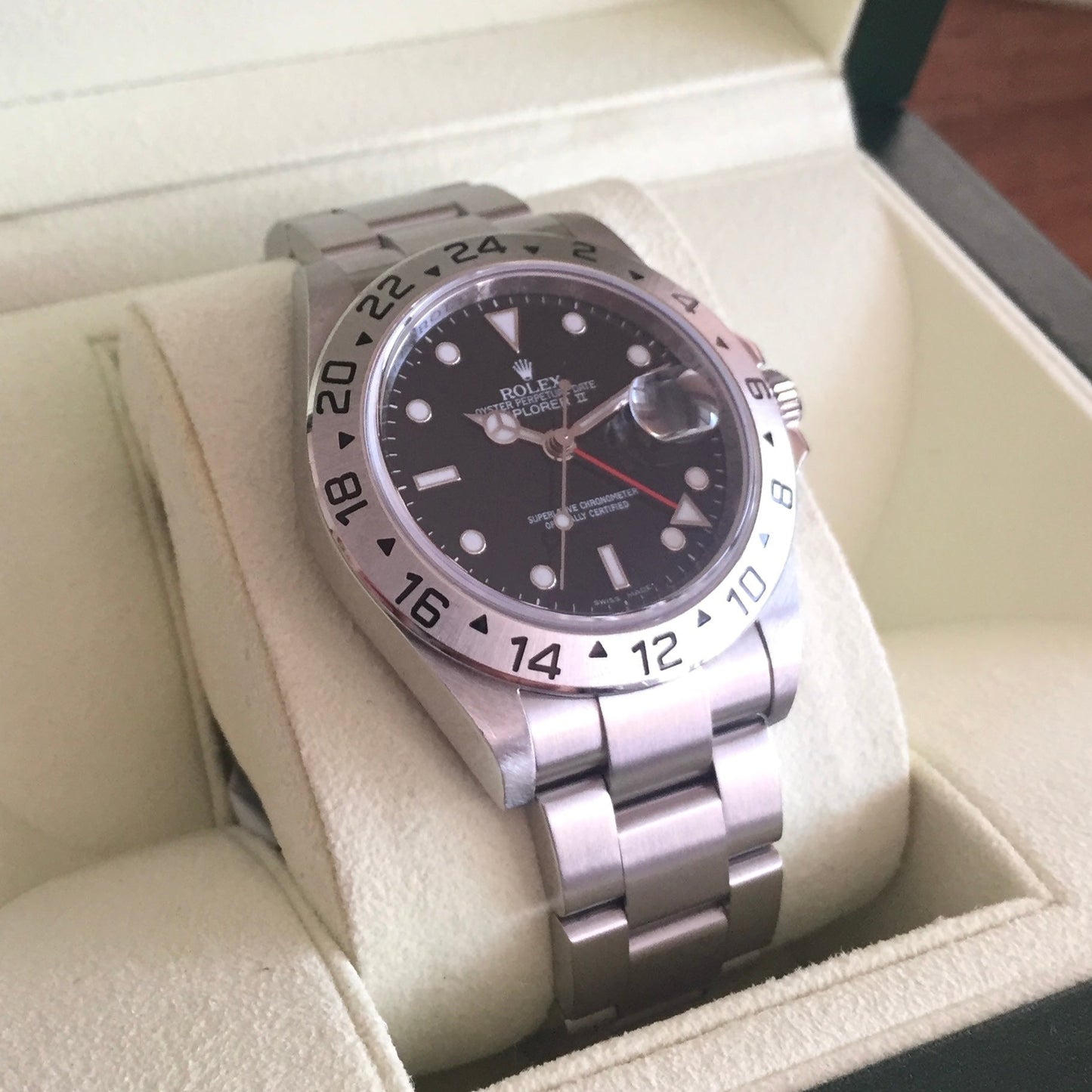 Rolex Explorer II 16570 M Series Rehaut, Full Set