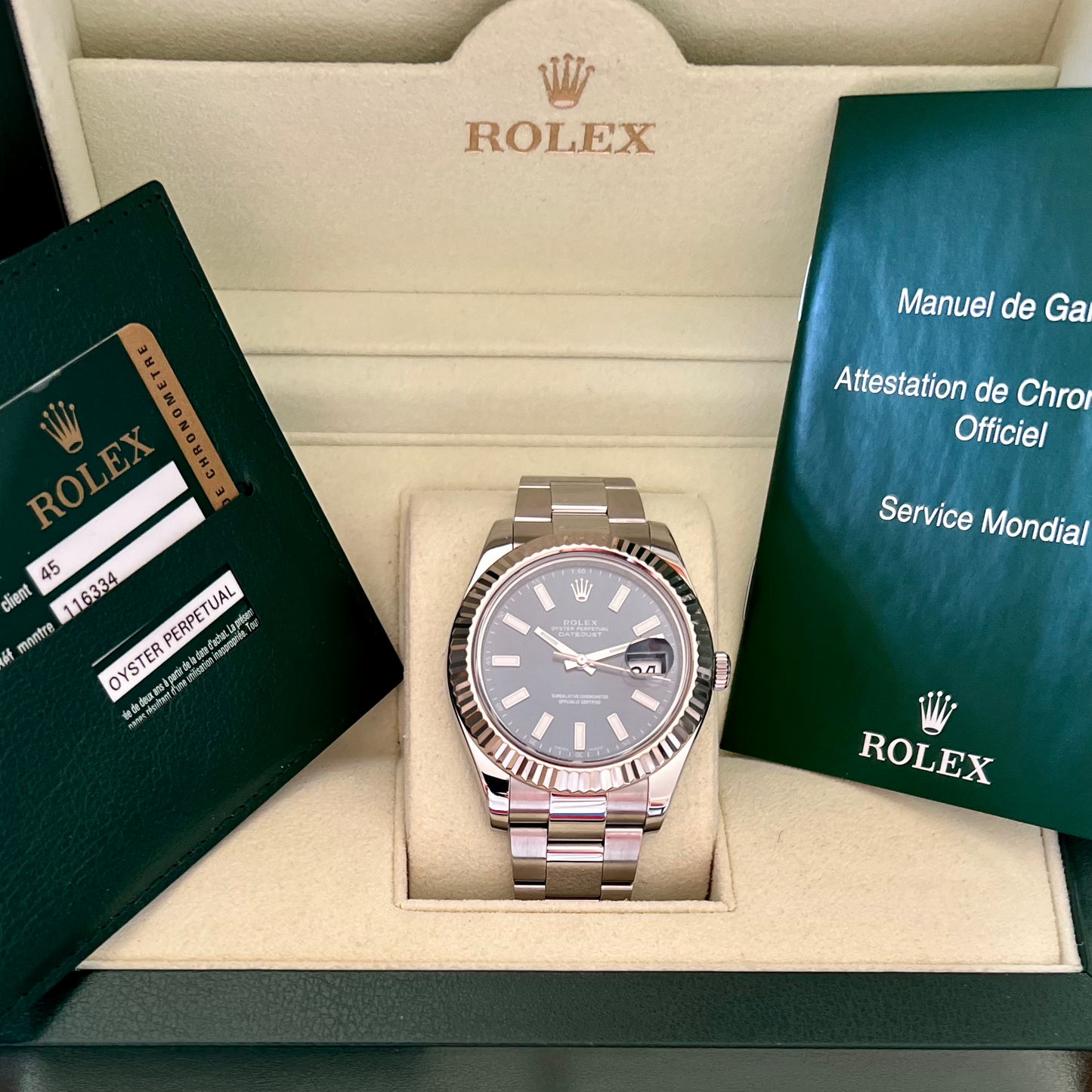 Rolex Datejust 116334 Blue Dial Full set