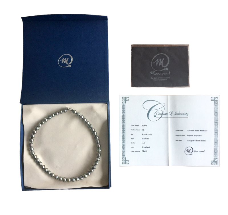 Tahitian Pearl Necklace Collier Halskette New