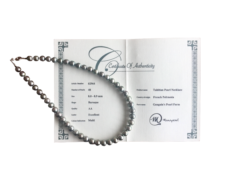 Tahitian Pearl Necklace Collier Halskette New