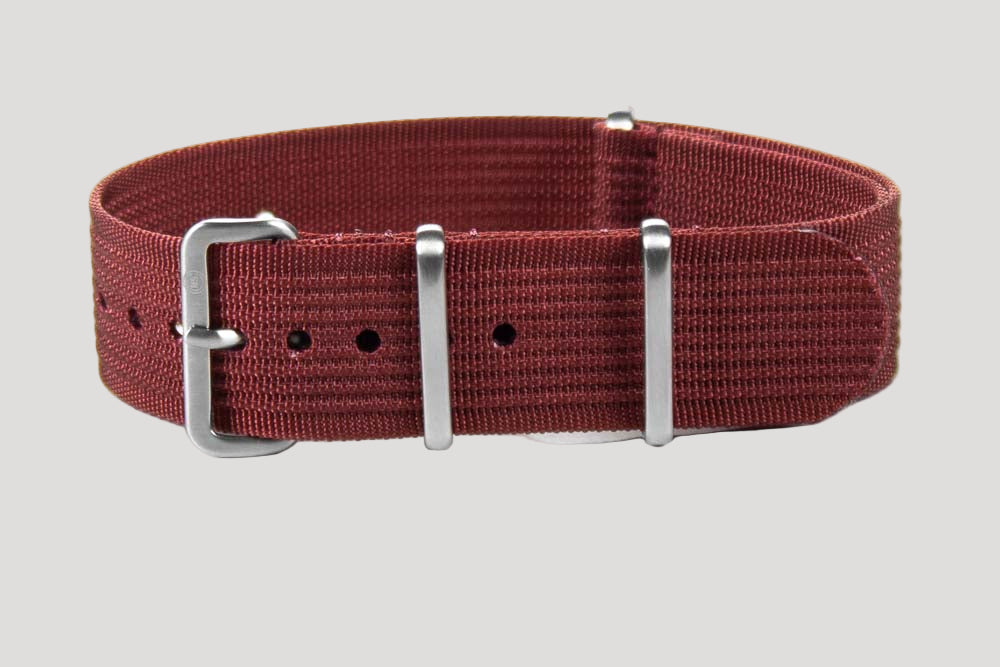 Ribbed NATO Strap bracelet/ band Burgundy New