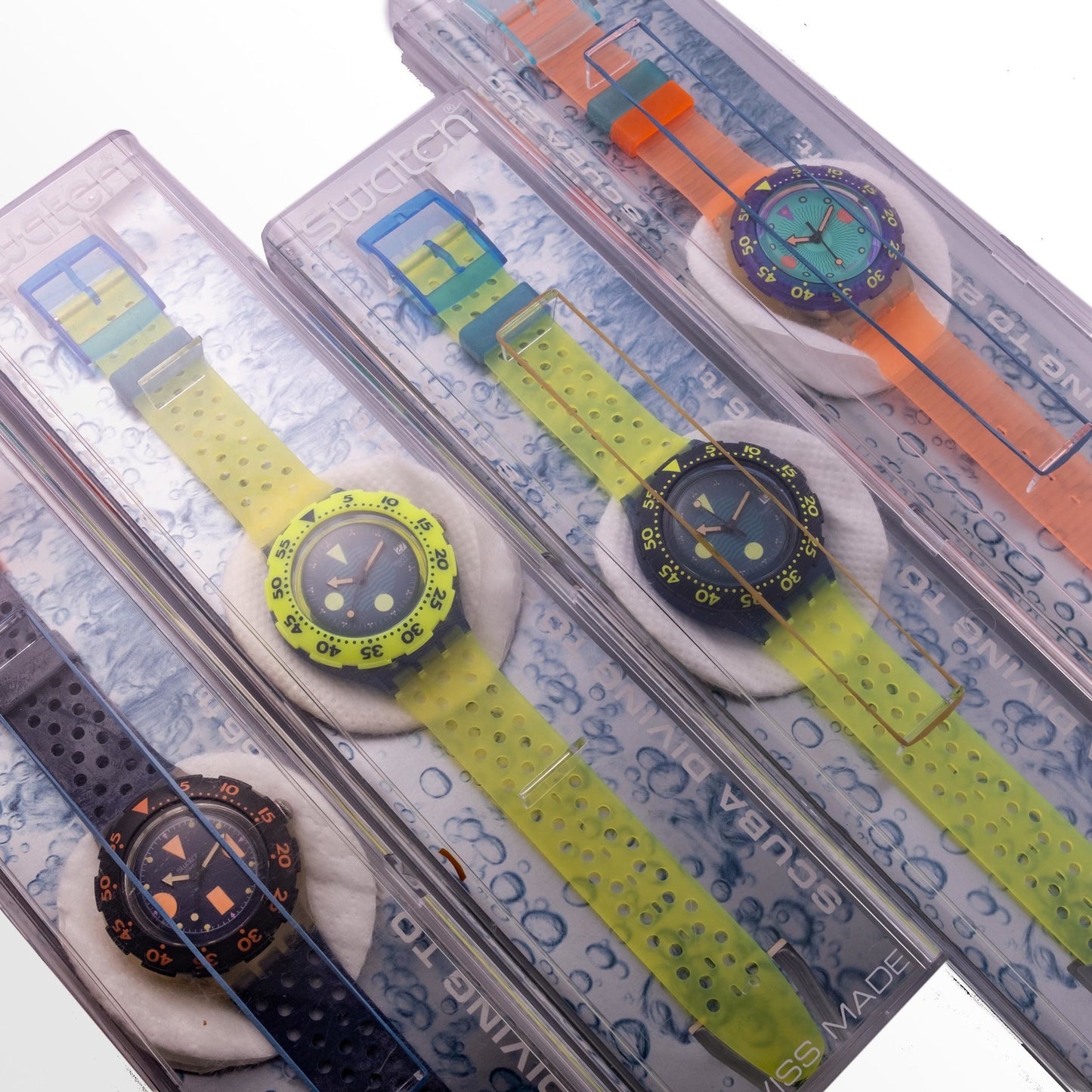 Swatch Collection Scuba 200, Aquachrono of 44 watches New Rare Discontinued