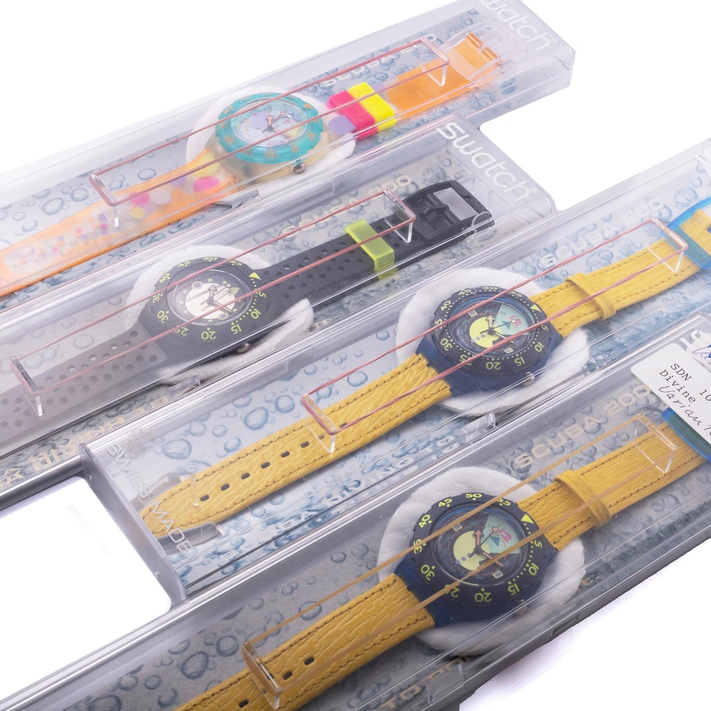 Swatch Collection Scuba 200, Aquachrono of 44 watches New Rare Discontinued