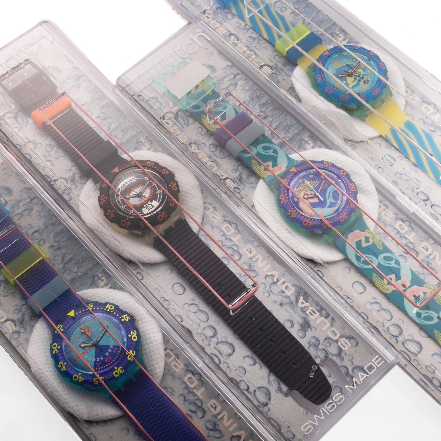 Swatch Collection Scuba 200, Aquachrono of 44 watches New Rare Discontinued