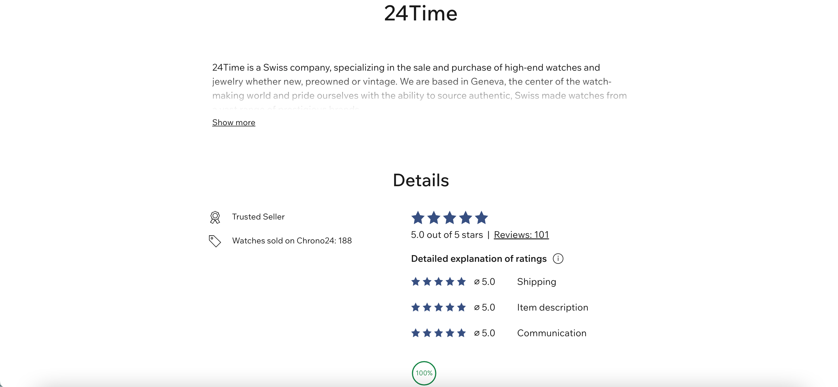24Time 100% positive Reviews on Chrono24