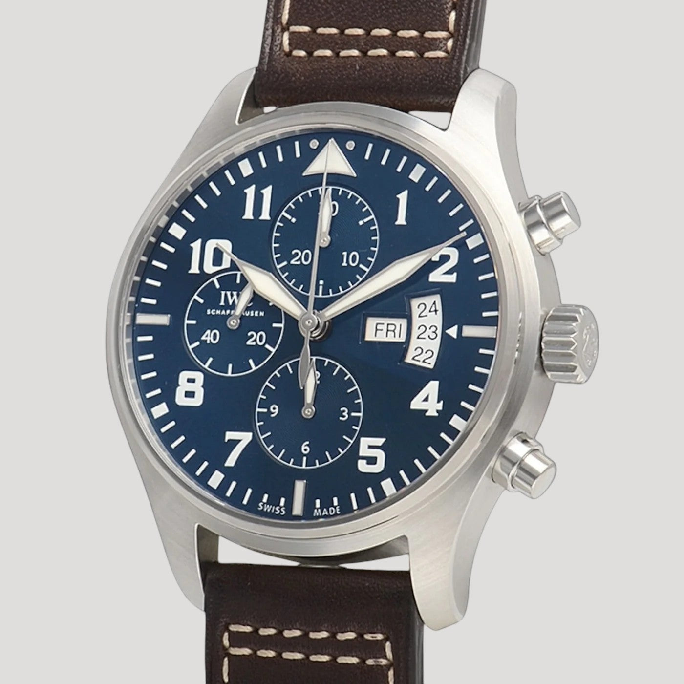 IWC Pilot Chronograph Stainless Steel "Le Petit Prince" Blue Dial IW377706 New Full Set