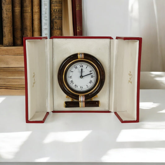 Cartier Alarm Table Clock/ Pendulette in its original Cartier box