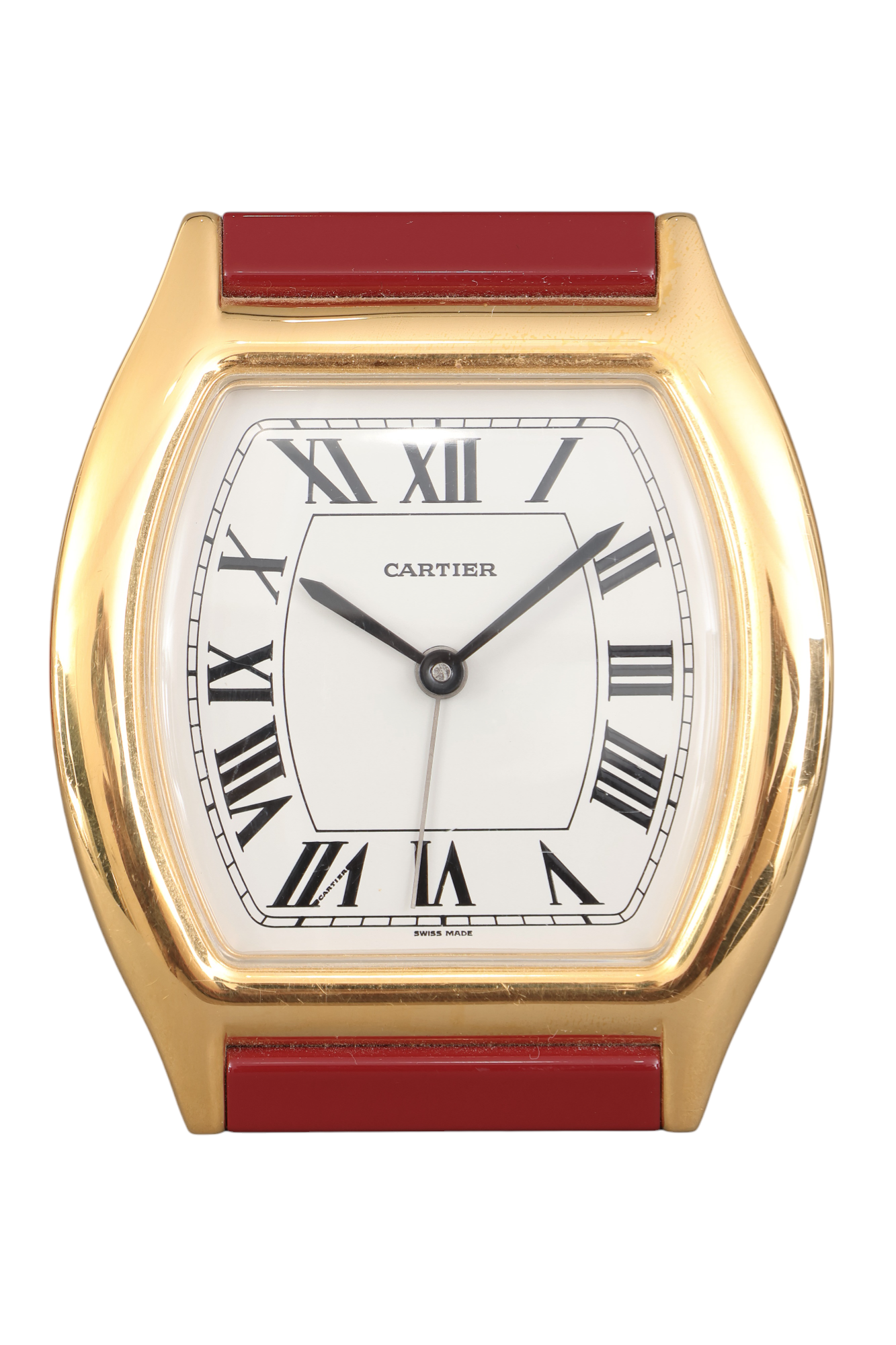 Cartier Tortue Must 'Tortue' model Table Clock with Cartier Certificate & box Discontinued