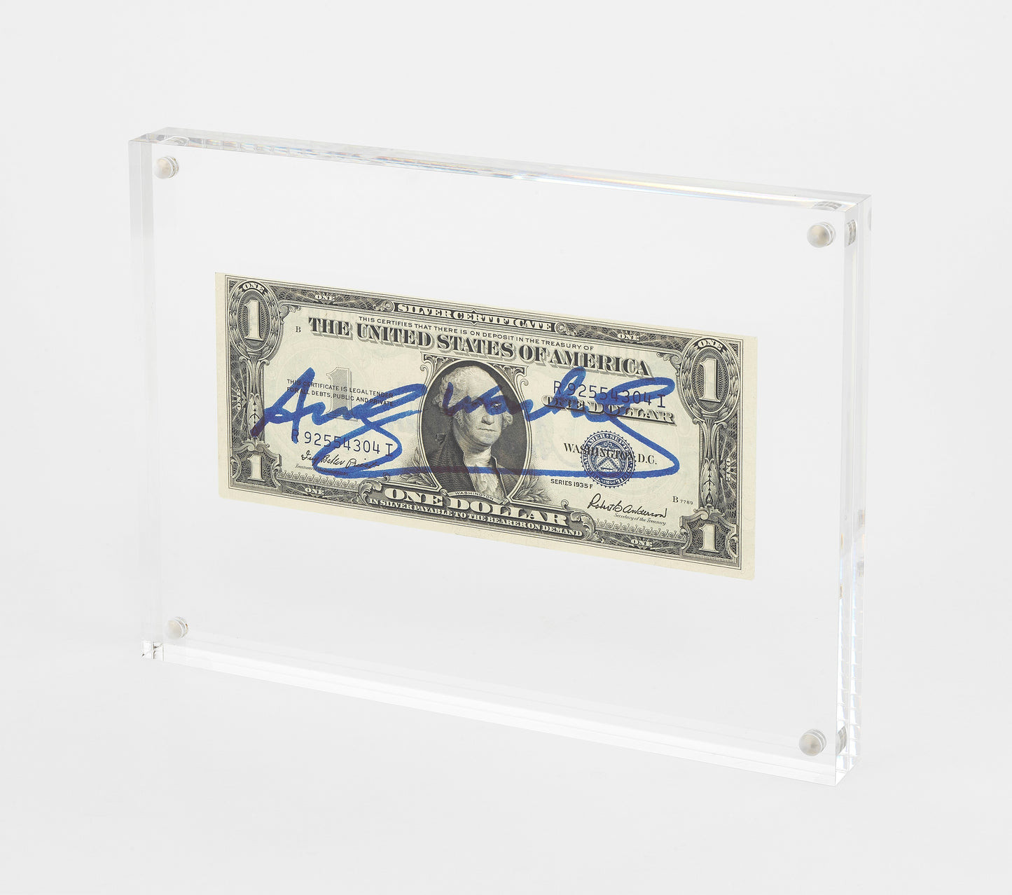 Andy Warhol signed 1 dollar with authenticity certificate