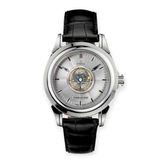 Omega De Ville Central Tourbillon Platinum Ref. 5943.40.31, New Full Set