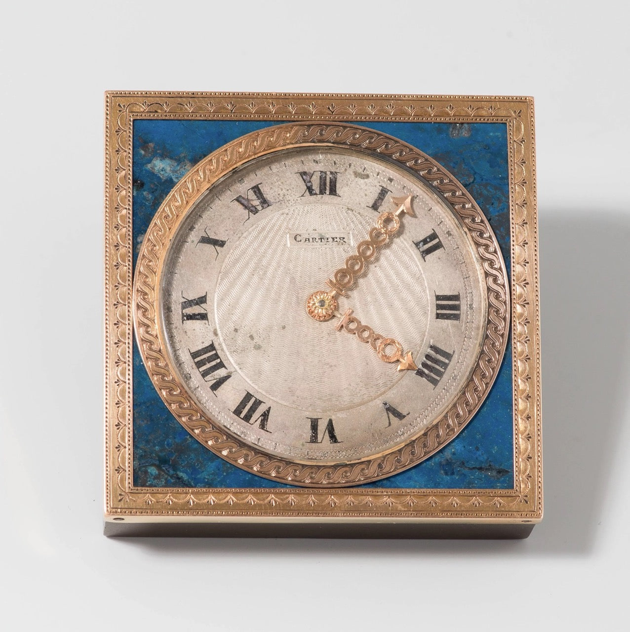 Cartier Art Deco 18 k Red Gold & Bakelite Table Clock Pendulette / Tischuhr ca 1920' Very Rare