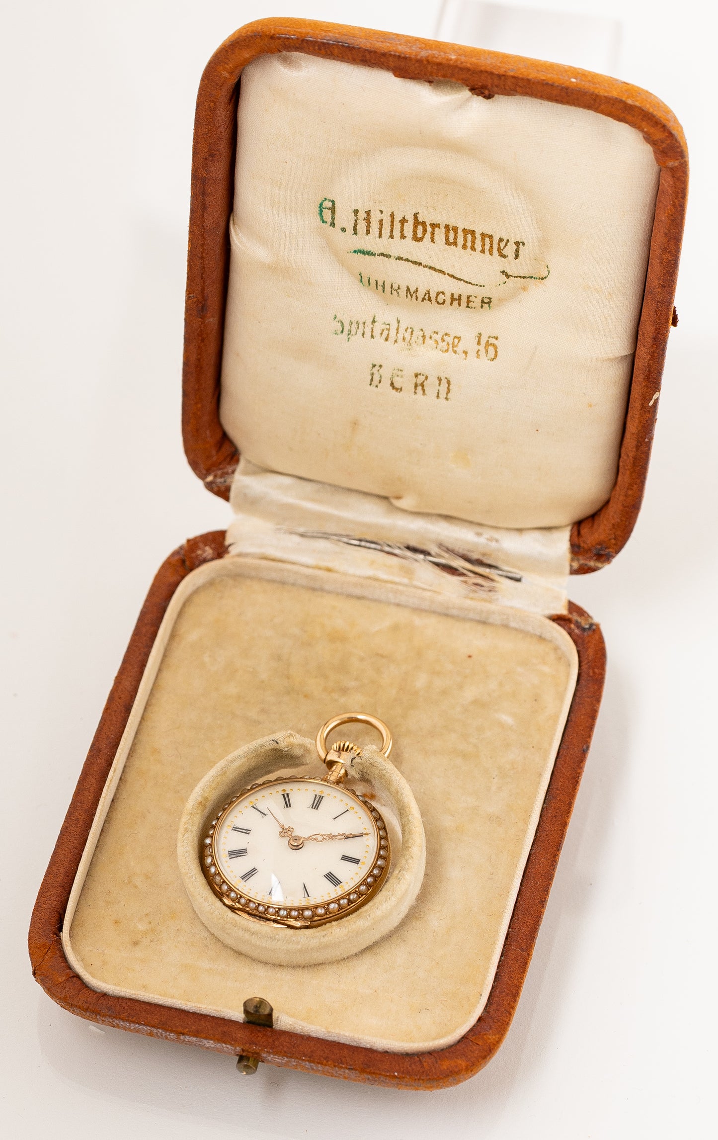 “Women in the Garden” Gold & Diamonds enameled open-face pocket watch 19c Rare Collector