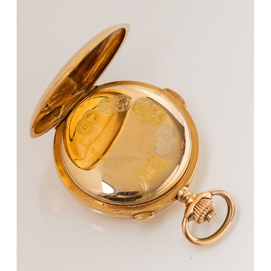 Le Phare (C. BARBEZAT-BAILLOT) Gold Quarter Repeater Chronograph Pocket Watch ca 1900