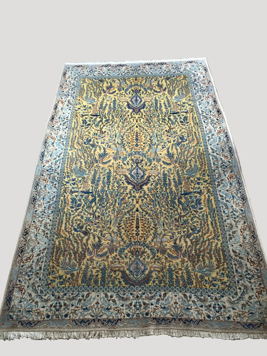 Ancient Nain silk & wool carpet/ tapis/ teppich, Iran 20c