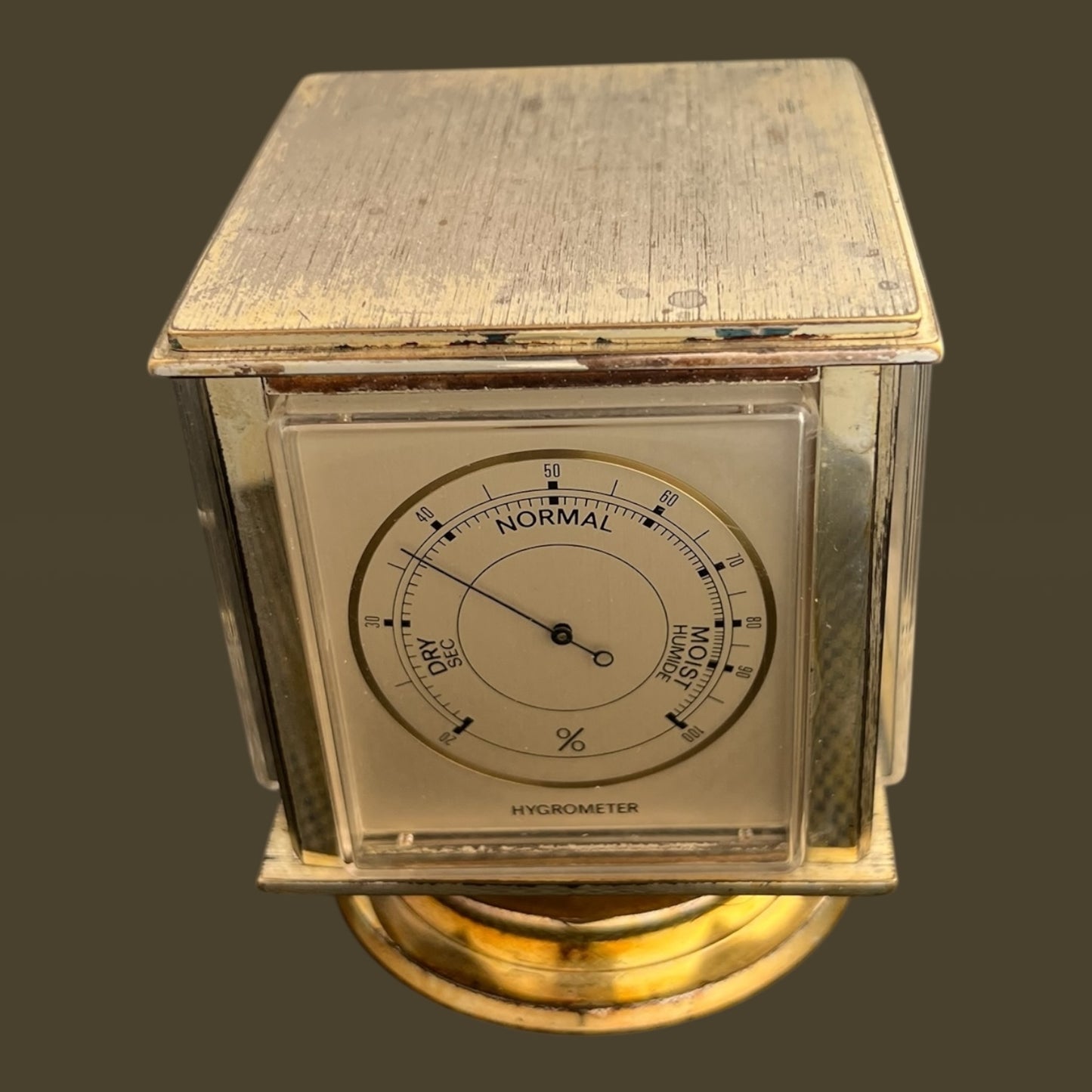 Angelus Switzerland Barometer Desk Clock Horloge Tischuhr with Rotating square case