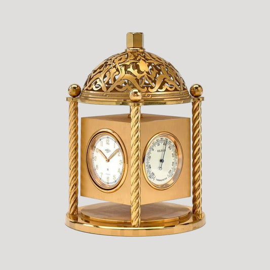 Angelus Switzerland Desk Clock Horloge Tischuhr with Four Sided Rotating case