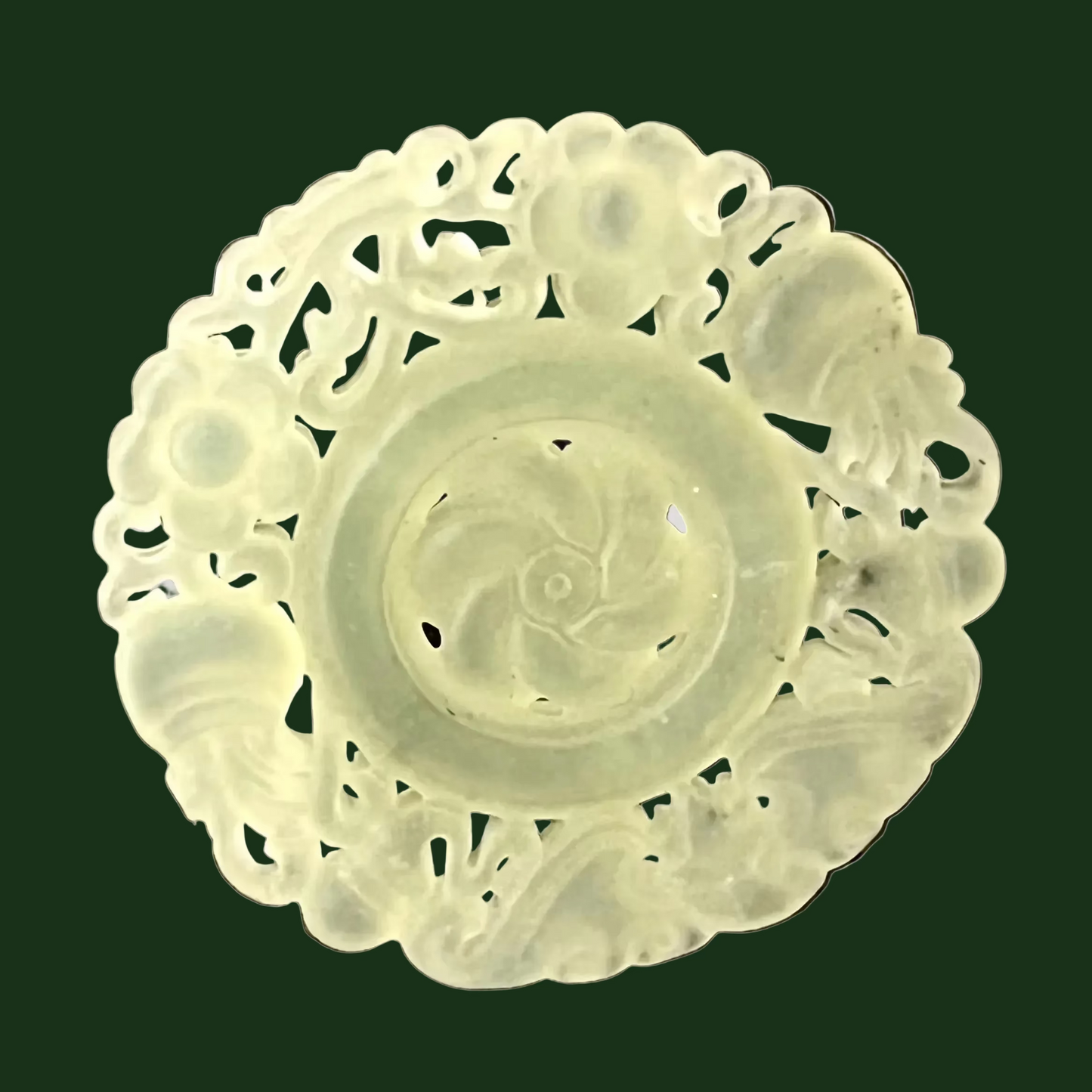 Antique jade sculpted plaque, early XXes China