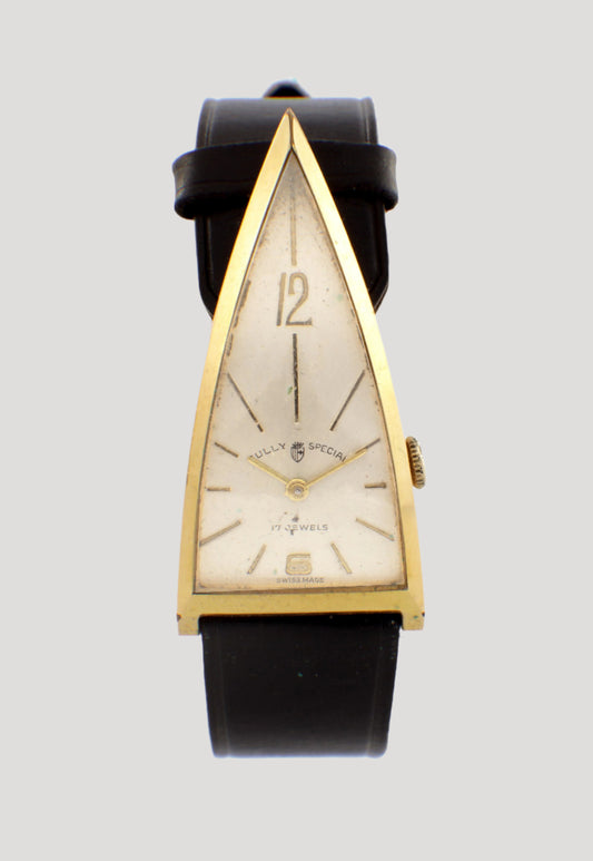 Art Deco Unusual Swiss Made Vintage Gold Plated Watch 1930'