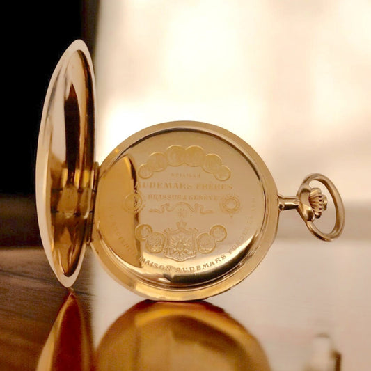 Audemars Freres Genève & Brassus Vintage Rose Gold Pocket Watch Rare Collector