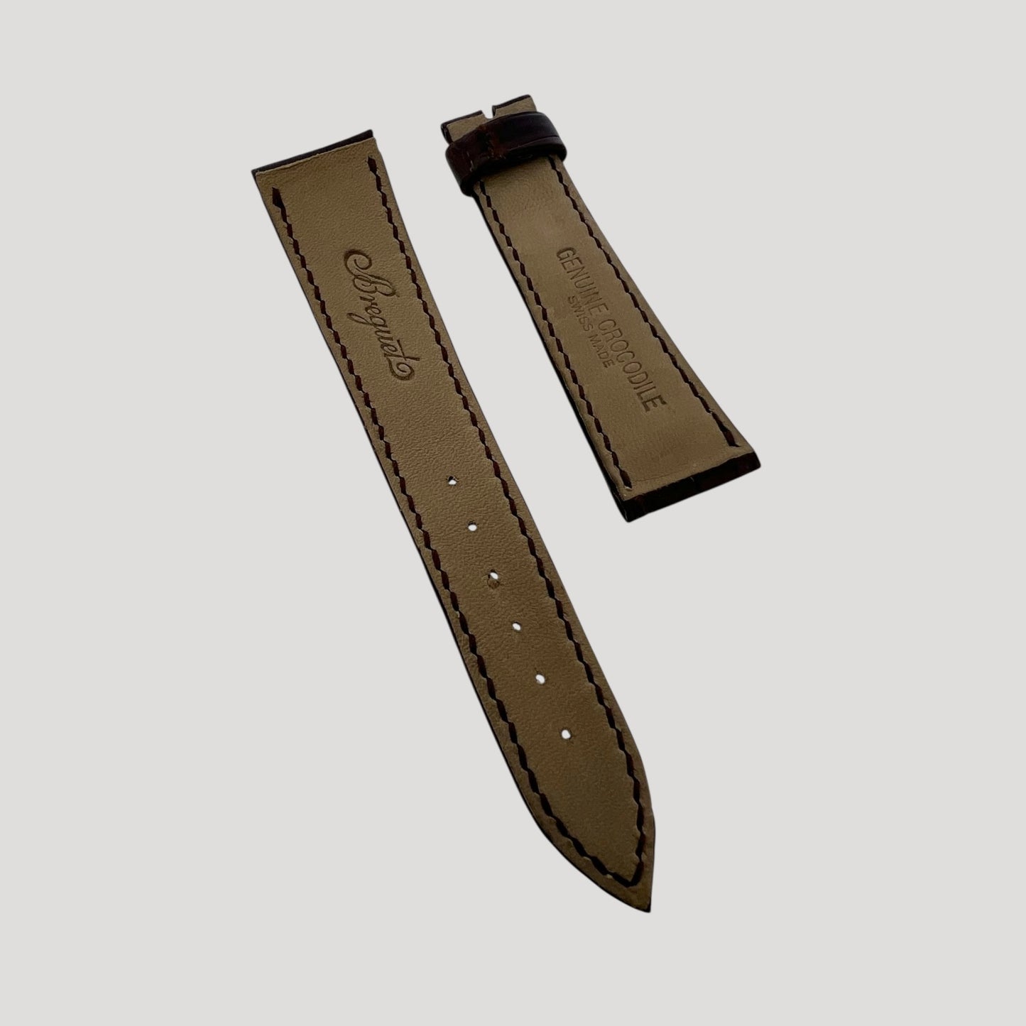 Breguet New Brown Bordeaux Croco Leather Bracelet/Band/Strap 20 mm