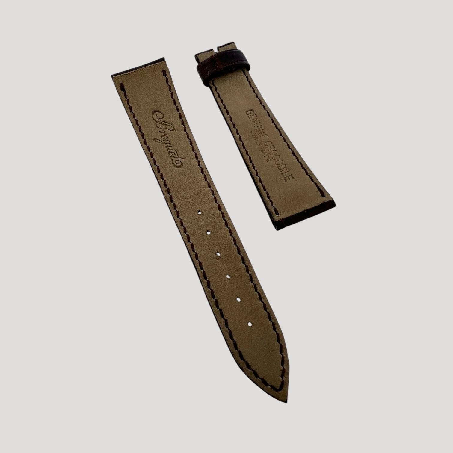 Breguet New Brown Bordeaux Croco Leather Bracelet/Band/Strap 20 mm