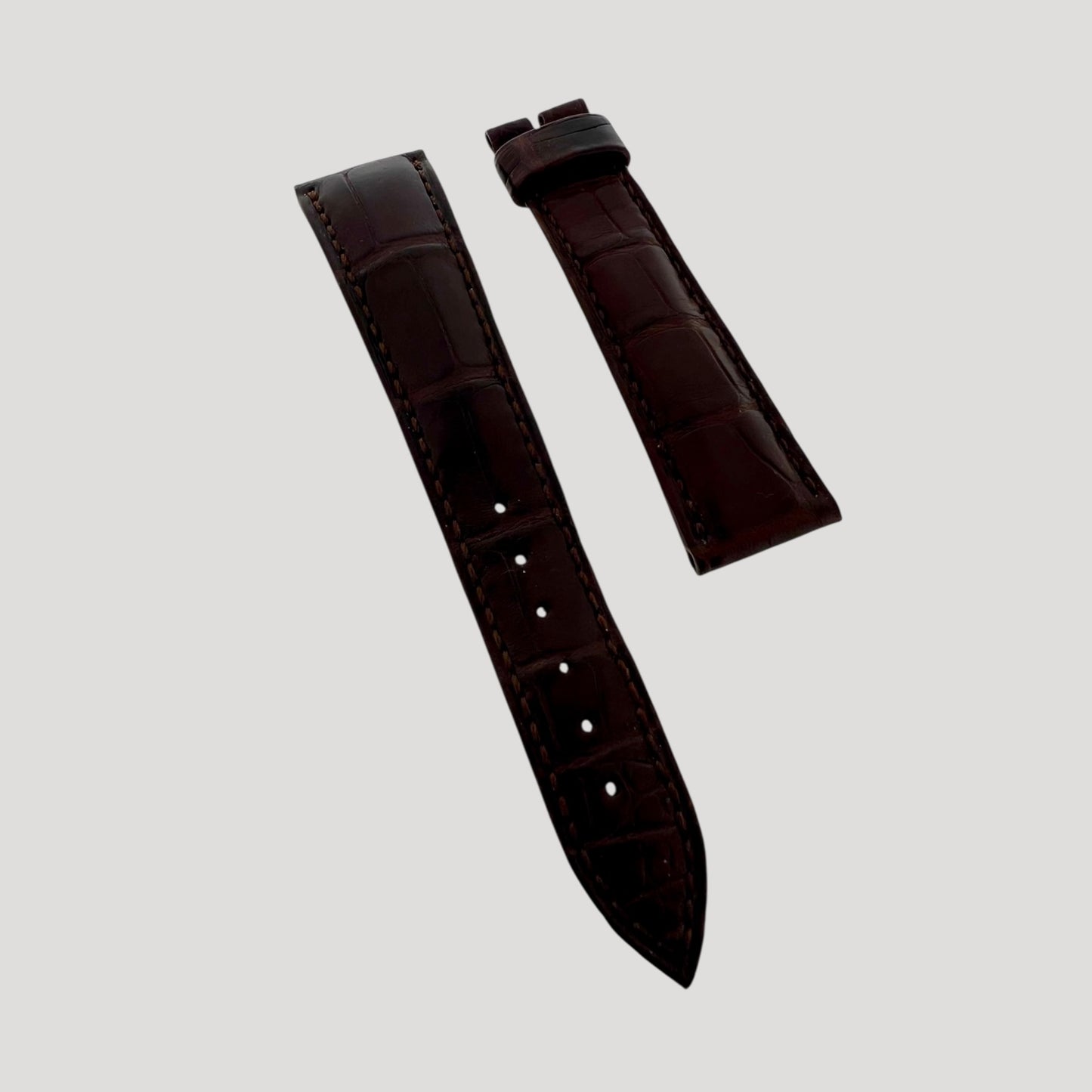 Breguet New Brown Bordeaux Croco Leather Bracelet/Band/Strap 20 mm