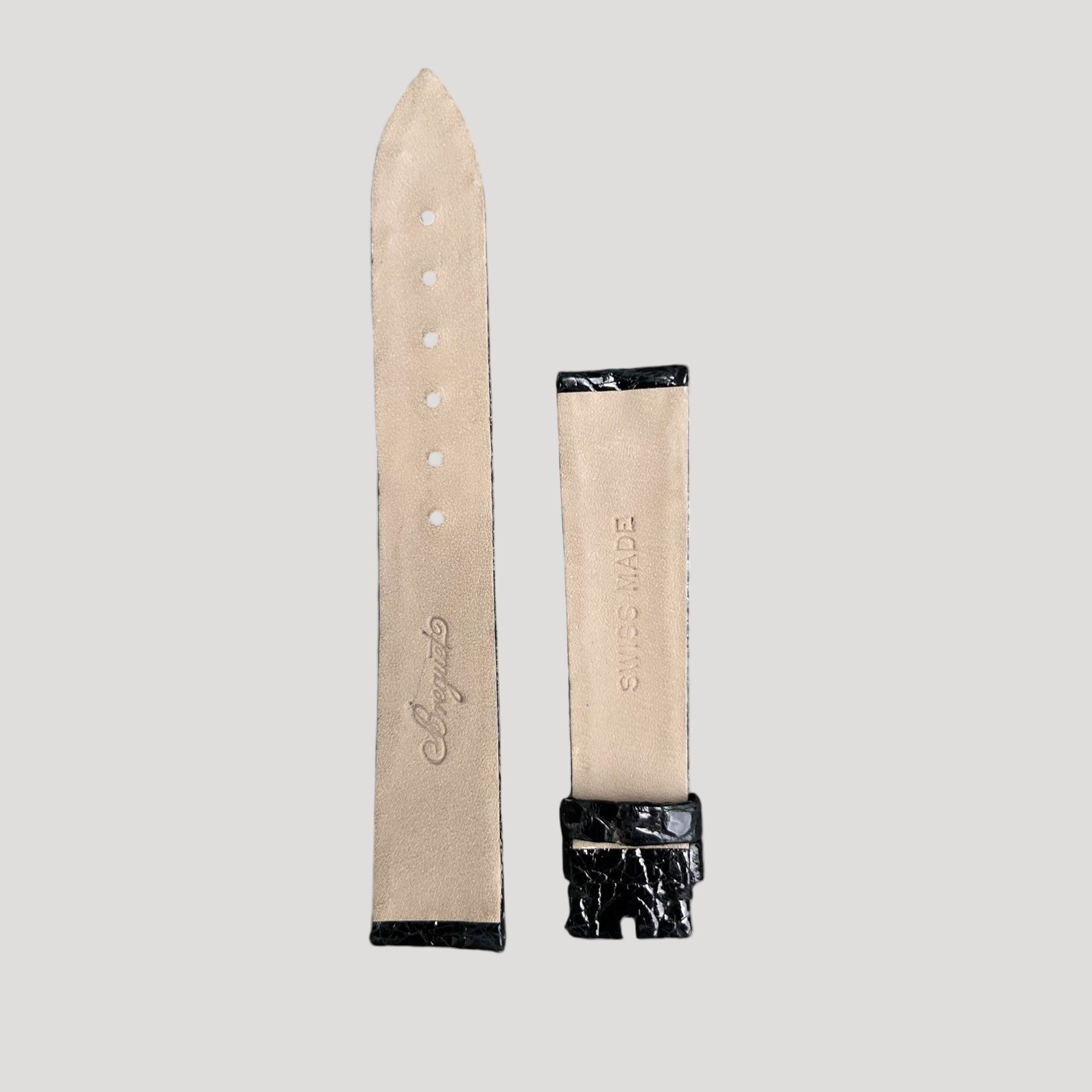 Breguet black croco leather band strap