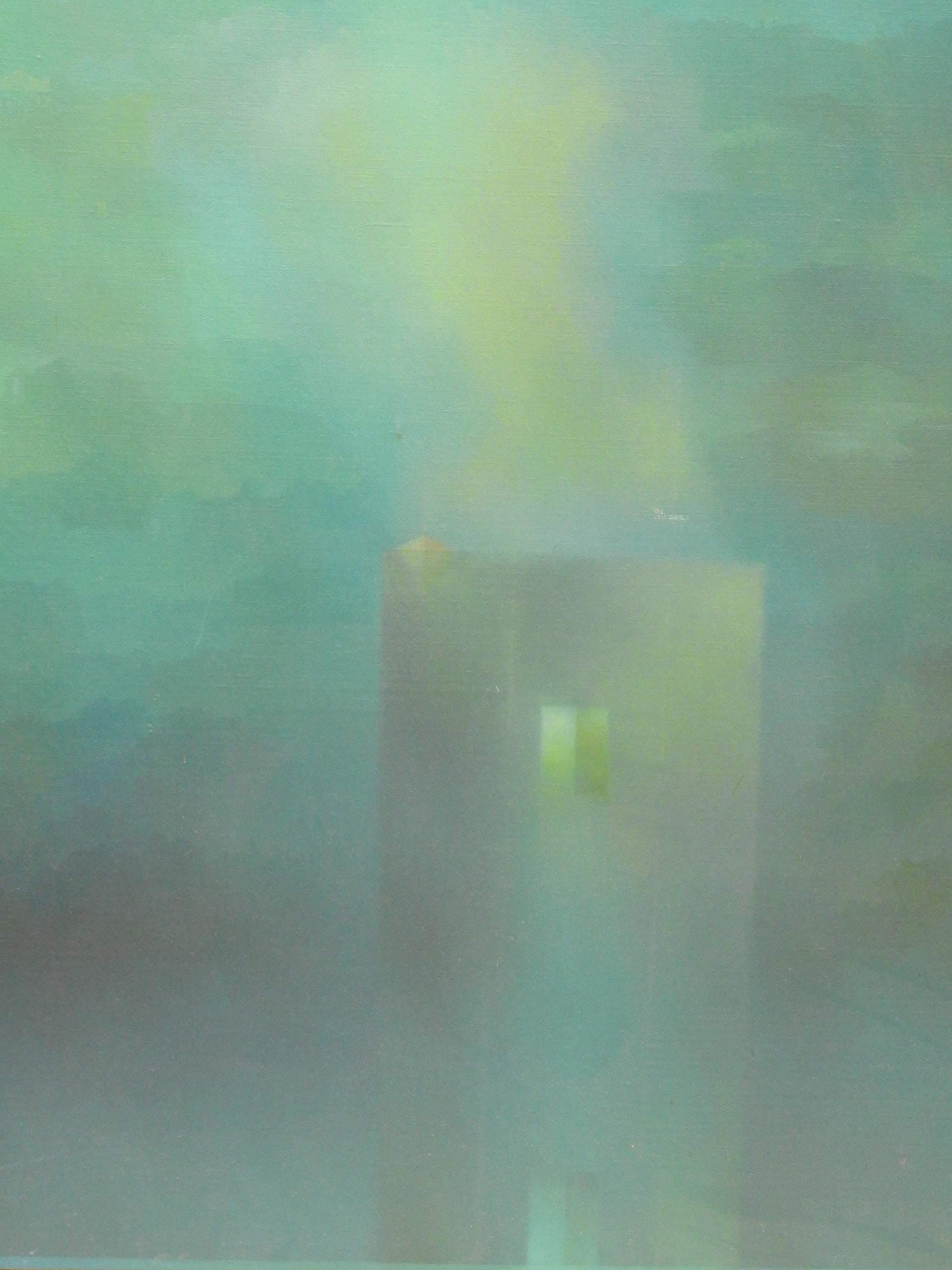 Bruno DUFOURMANTELLE (born in 1949): Le Silence Vert (Green Silence). (Turquoise abstraction). Large oil on canvas. Signed, dated October 1978 and titled on the reverse.