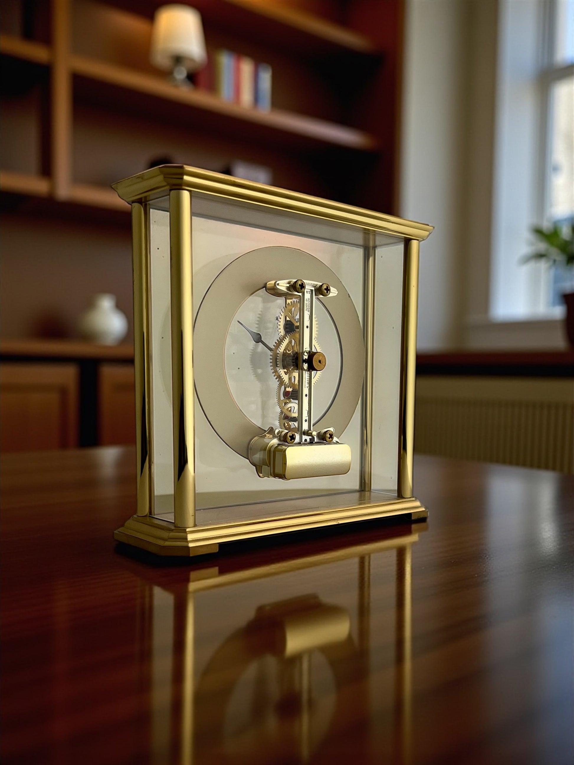 Bucherer Skeleton Brass Table Clock /Horloge de table/Tischuhr Rare ca 1980 rolex