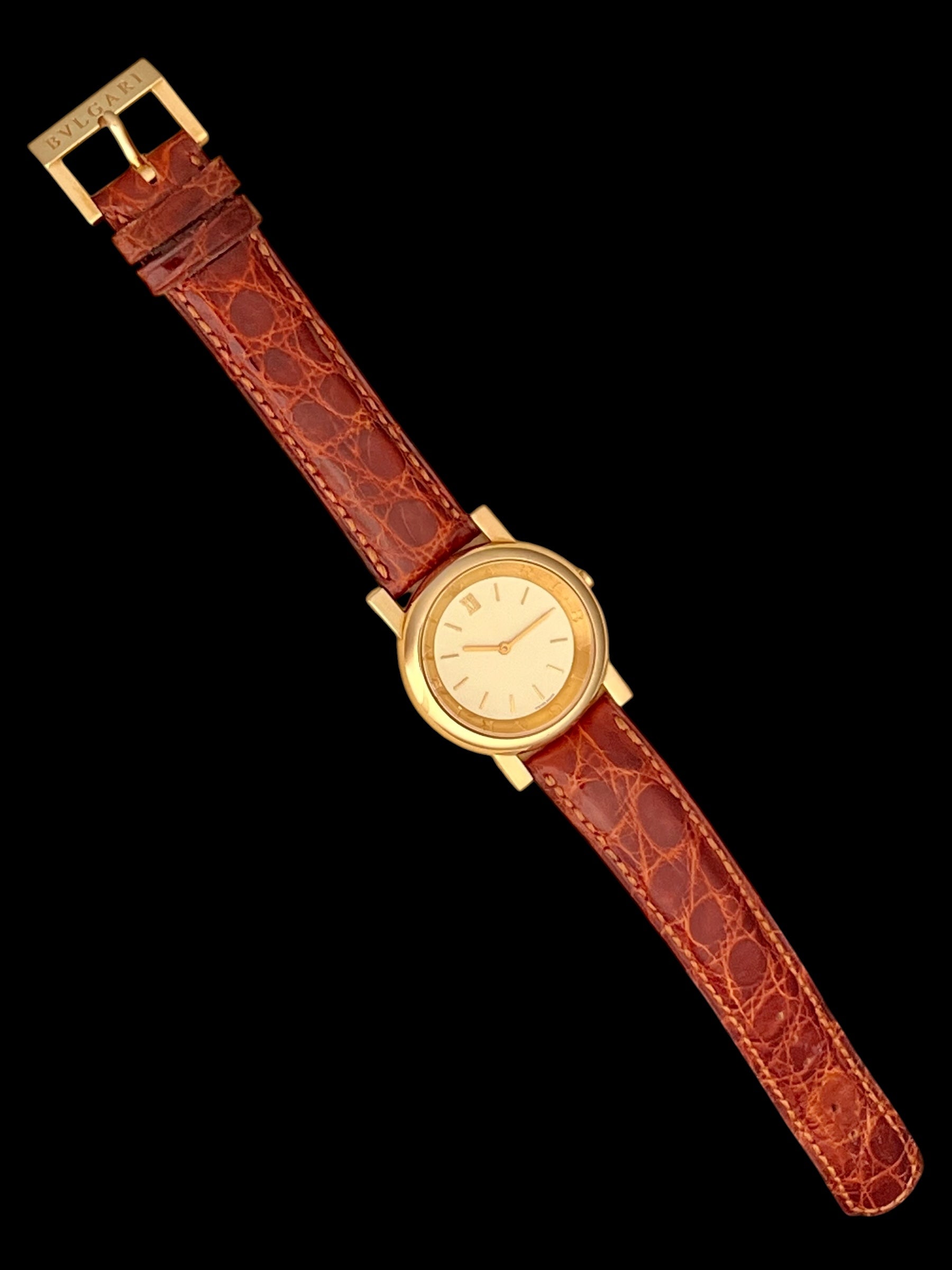 Bulgari Bvlgari 18k Gold, Anfiteatro, Ref. AT 33 GL, NOS Full Set