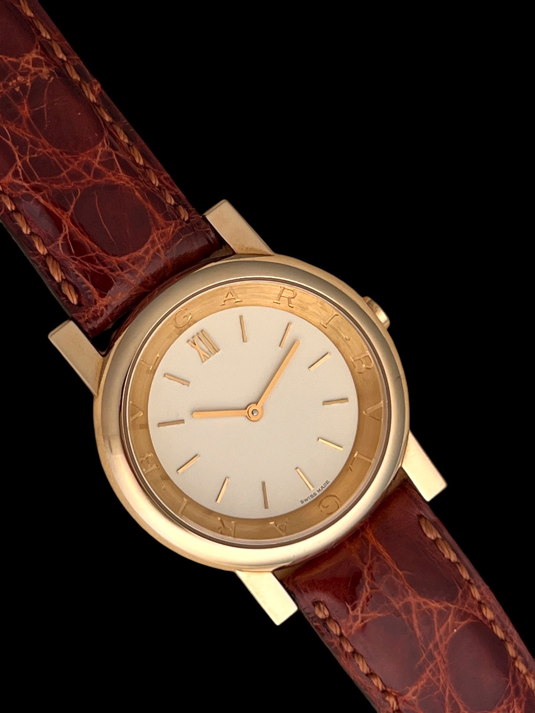 Bulgari Bvlgari 18k Gold, Anfiteatro, Ref. AT 33 GL, NOS Full Set