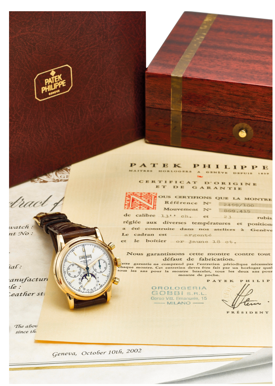 Patek Philippe Very Rare Vintage Pin & Grande Complication 2499 Box boîte / scatola / uhrenbox mahogany wood