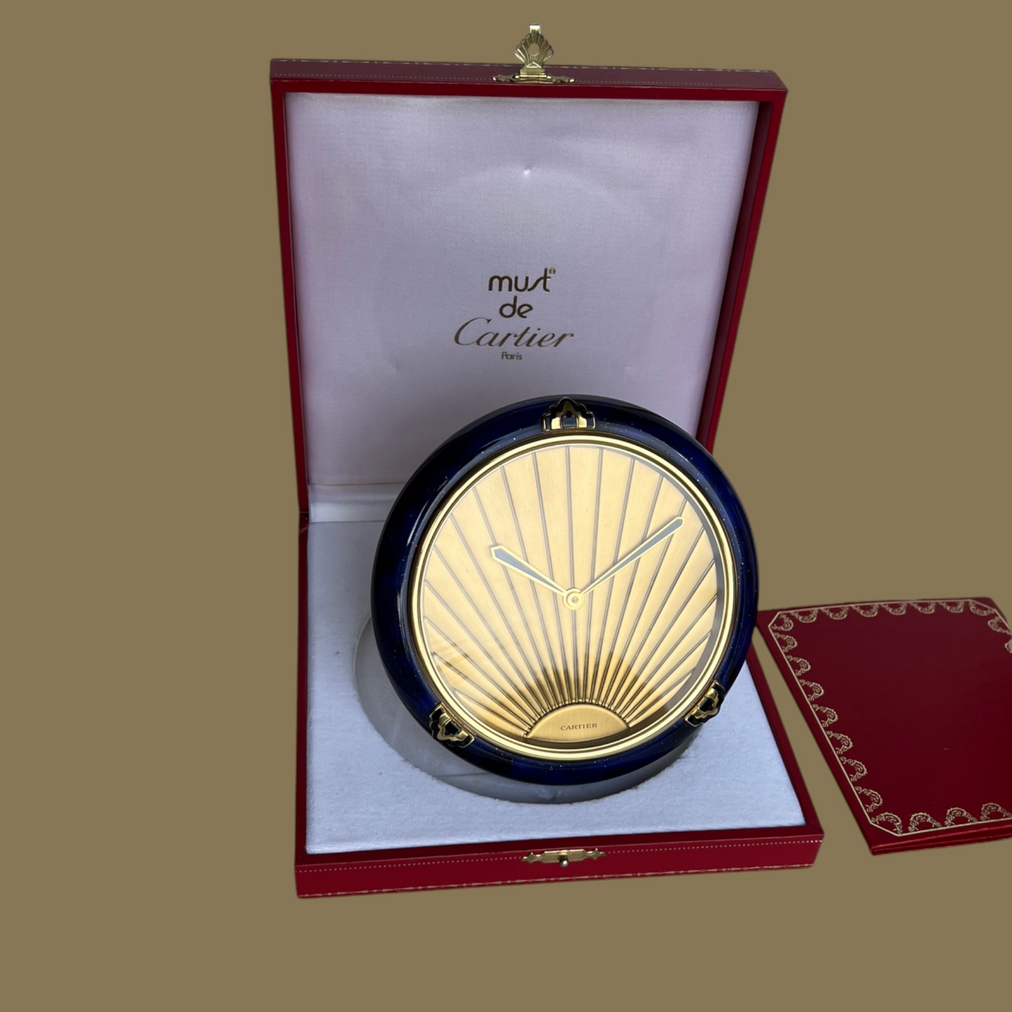 Cartier Important Art Deco Table Clock Pendulette Full Set Rare